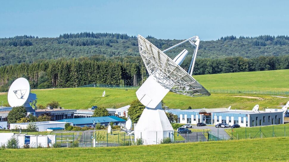 Kontakt ins All: Antennen der Europäischen Weltraumorganisation in Luxemburg.